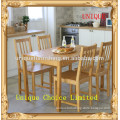 Natural Color Solid Pine Wood Dining Table And Chair Set